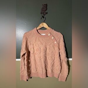 LC Lauren Conrad Blush Sweater with Button Accents